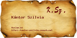 Kántor Szilvia névjegykártya