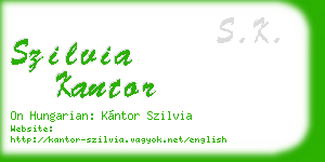 szilvia kantor business card